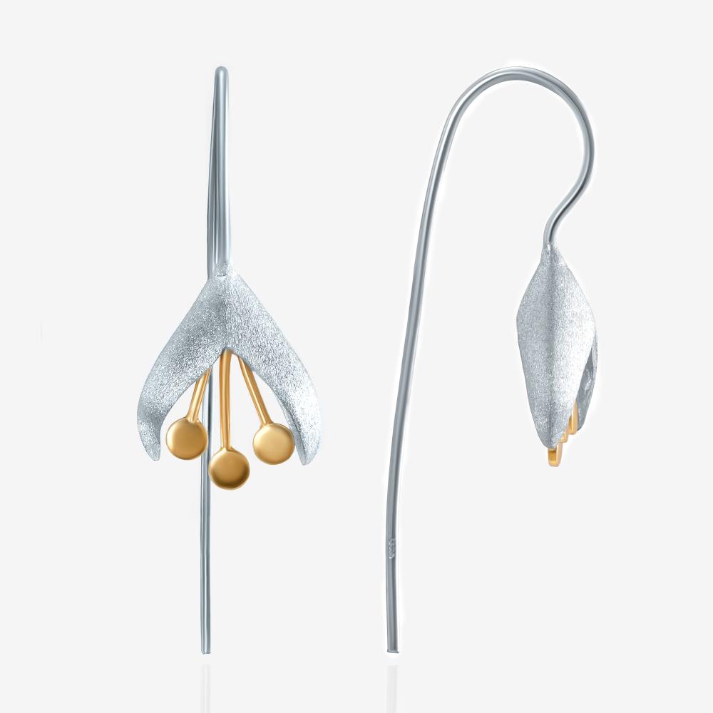 Серебряные серьги протяжки Karen silver design УТЕС1347МРДУ