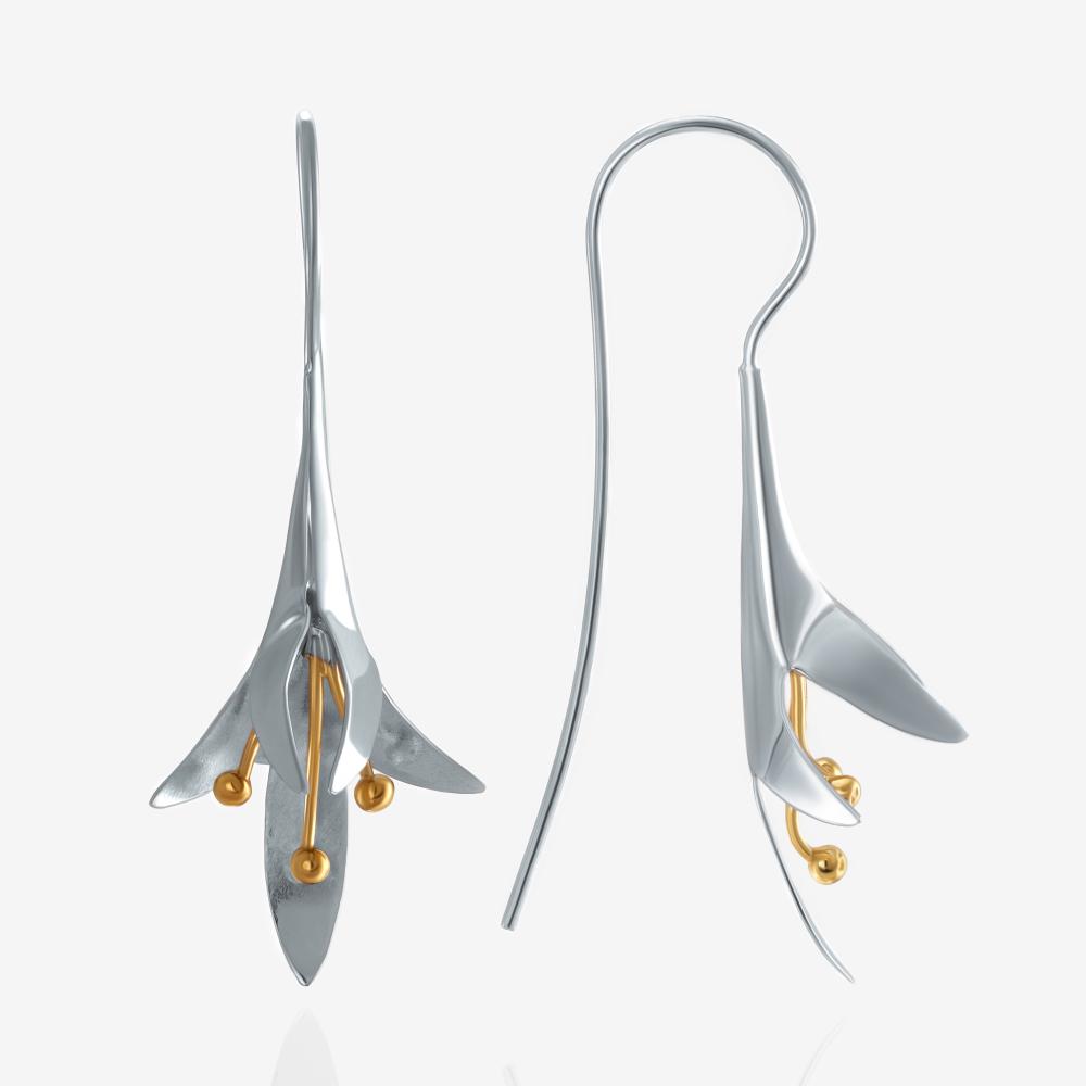 Серебряные серьги протяжки Karen silver design УТЕС1327РДУ1