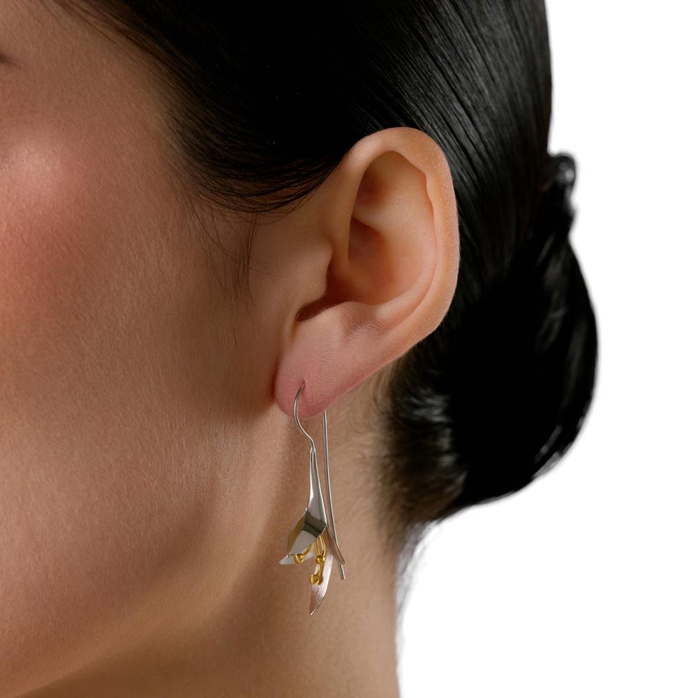 Серебряные серьги протяжки Karen silver design УТЕС1327РДУ1