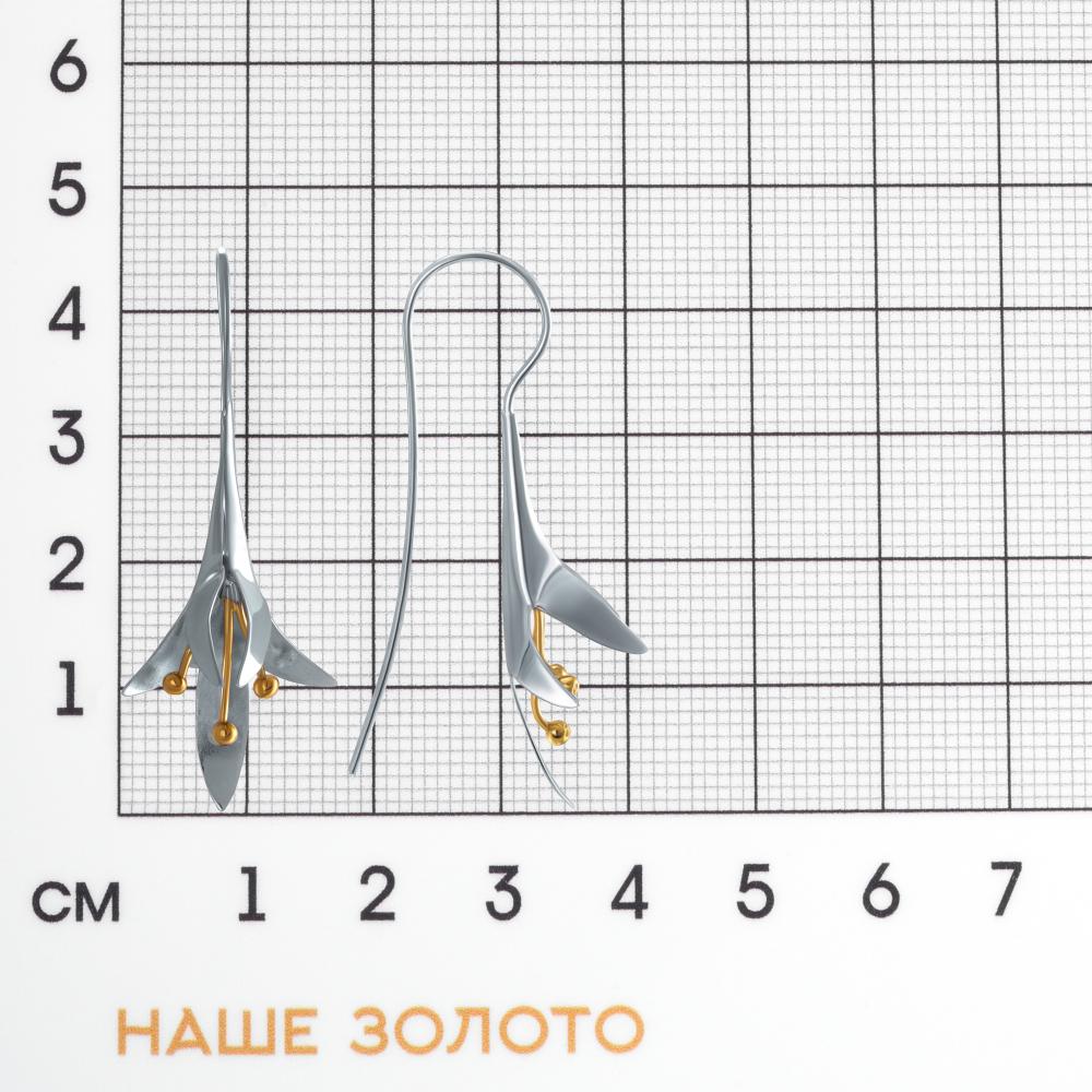 Серебряные серьги протяжки Karen silver design УТЕС1327РДУ1