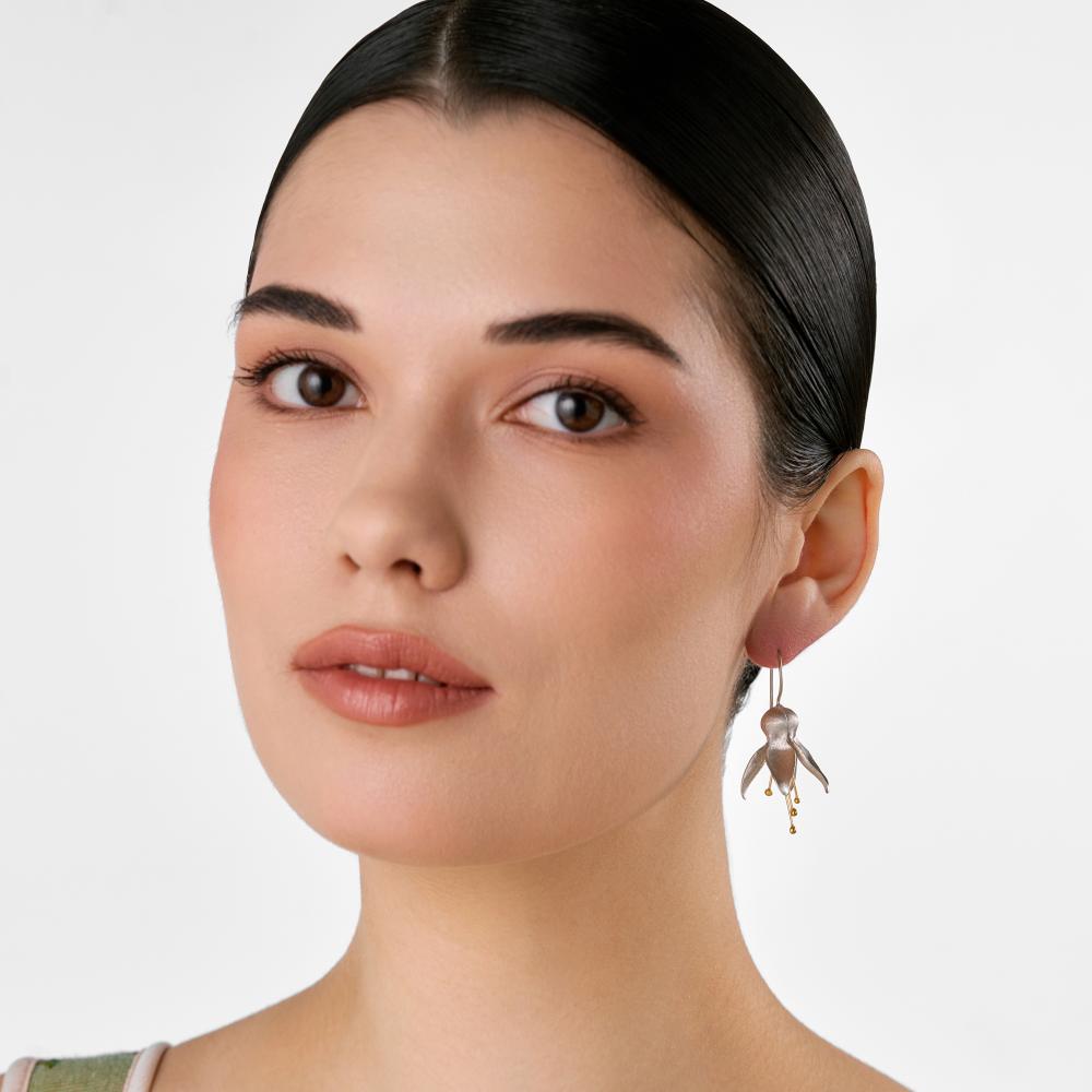Серебряные серьги протяжки Karen silver design УТЕС2260МРДУ1