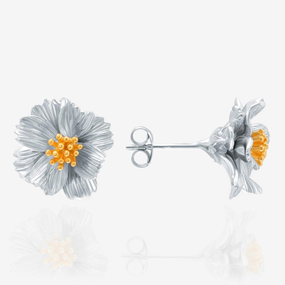Серебряные серьги гвоздики Karen silver design УТЕС3355РДУ1