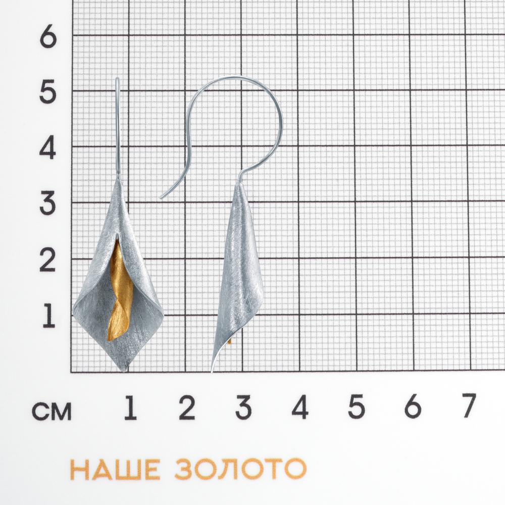 Серебряные серьги протяжки Karen silver design УТЕС2263МРДУ1