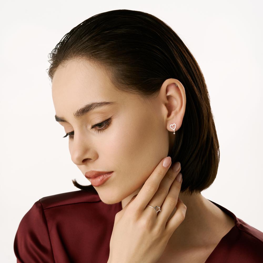 Серебряные серьги гвоздики Candidus silver co КЬКС-ЕС-3Ф458-06