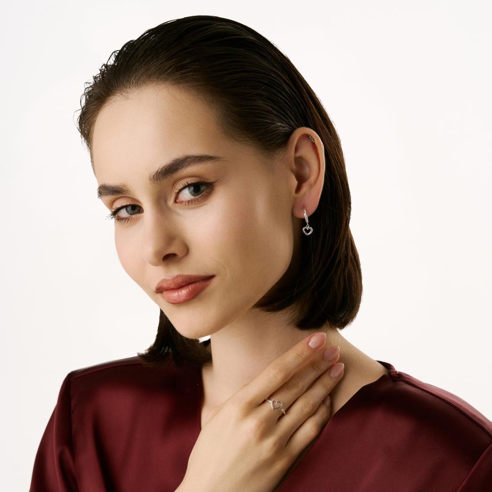 Серебряные серьги гвоздики Candidus silver co КЬКС-EП-3Ф469-06