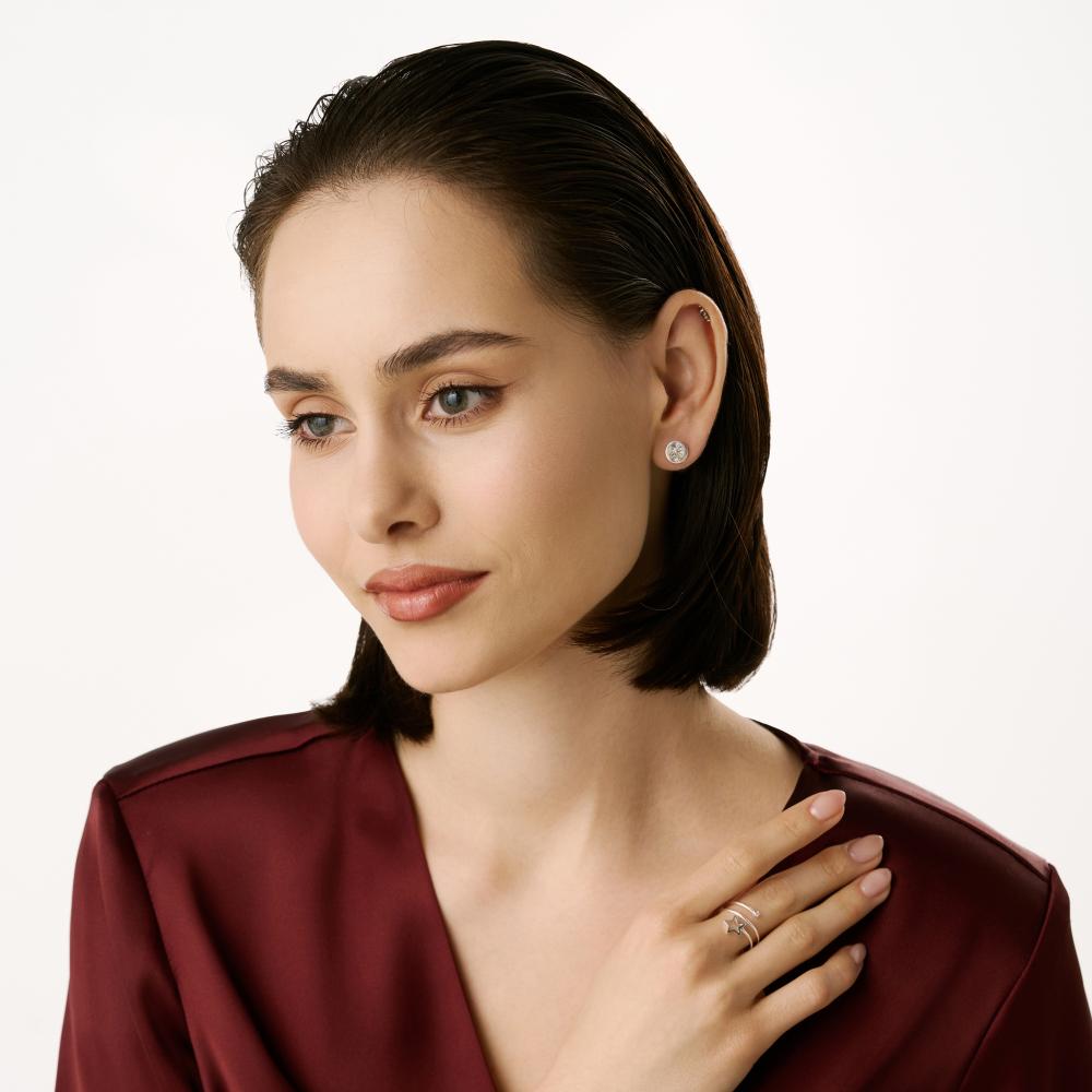 Серебряные серьги гвоздики Candidus silver co КЬКС-ЕС-3Ф481-06