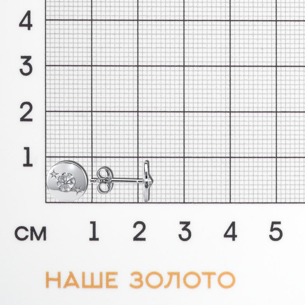 Серебряные серьги гвоздики Candidus silver co КЬКС-ЕС-3Ф481-06
