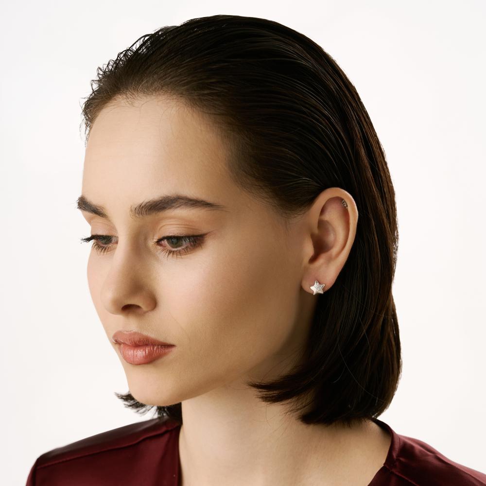 Серебряные серьги гвоздики Candidus silver co КЬКС-ЕС-3Ф486-06