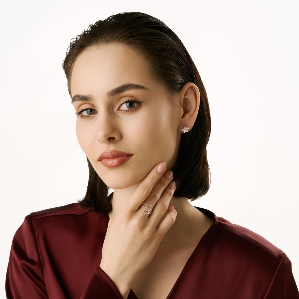 Серебряные серьги гвоздики Candidus silver co КЬКС-ЕС-3Ф486-06