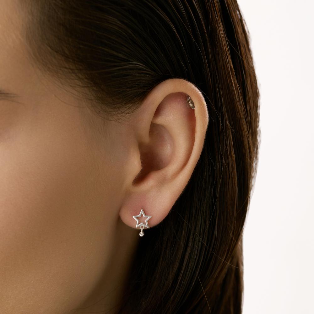 Серебряные серьги гвоздики Candidus silver co КЬКС-ЕС-3Ф456-06