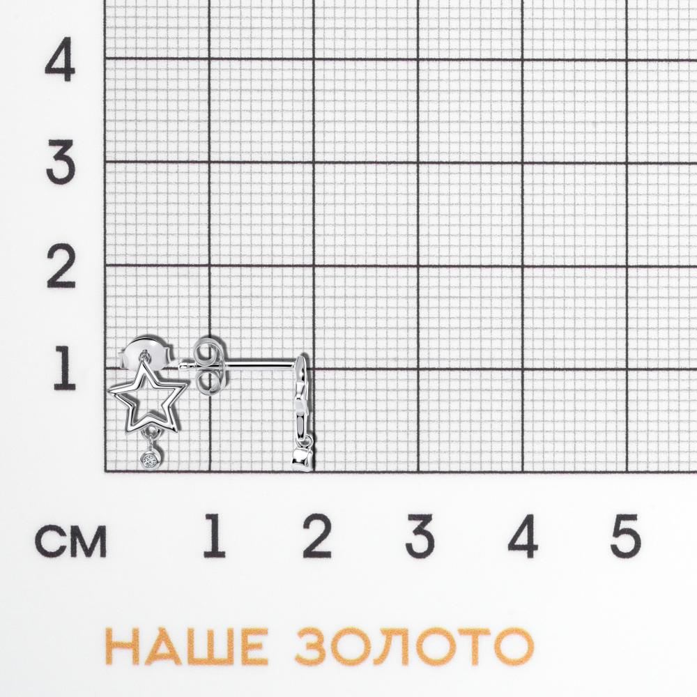 Серебряные серьги гвоздики Candidus silver co КЬКС-ЕС-3Ф456-06