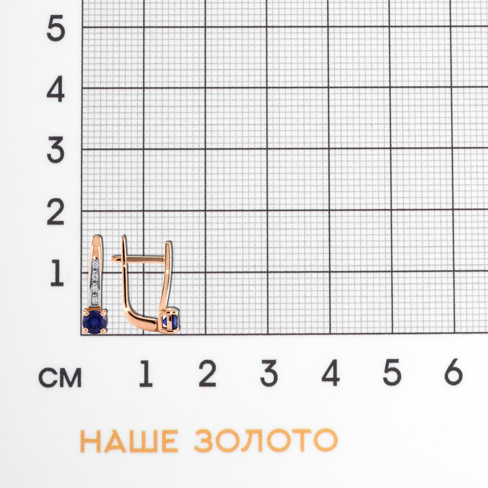 Золотые серьги Альтеза из красного золота 585 пробы А920330