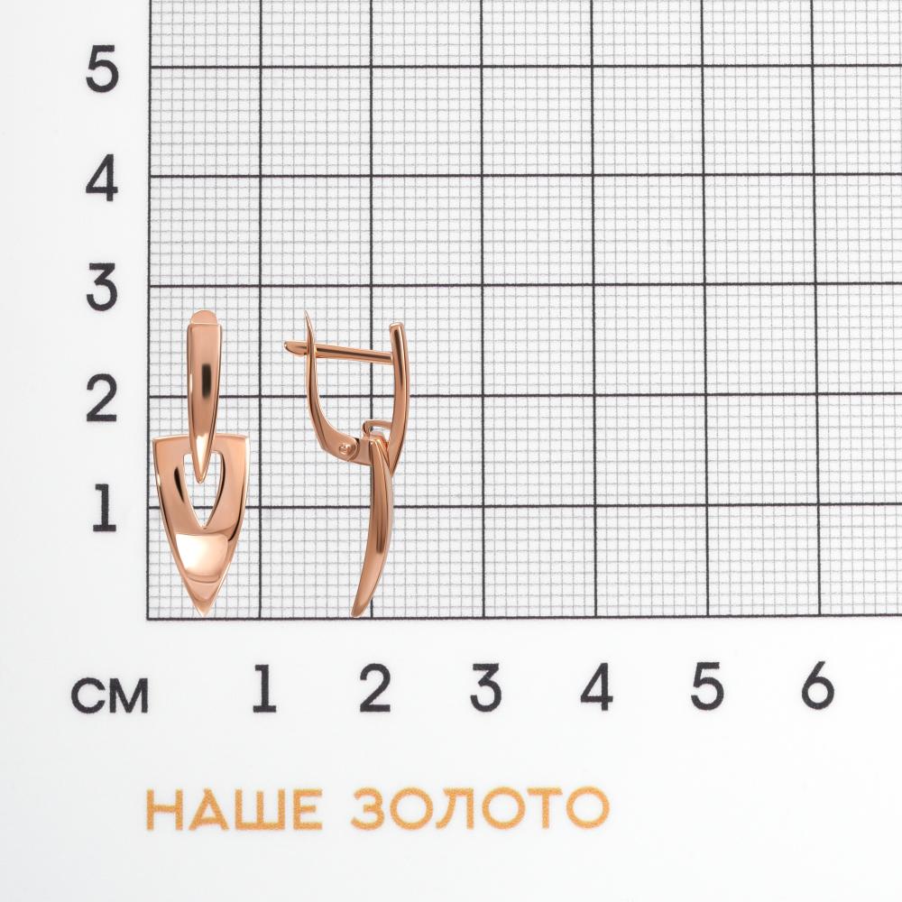 Золотые серьги подвесные Талант из красного золота 585 пробы ТБ14-0П-0000-26740