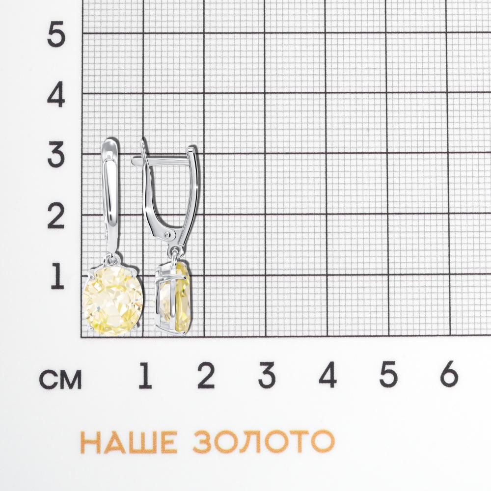 Серебряные серьги подвесные Талант ТБ14-72-000П-14097фхр