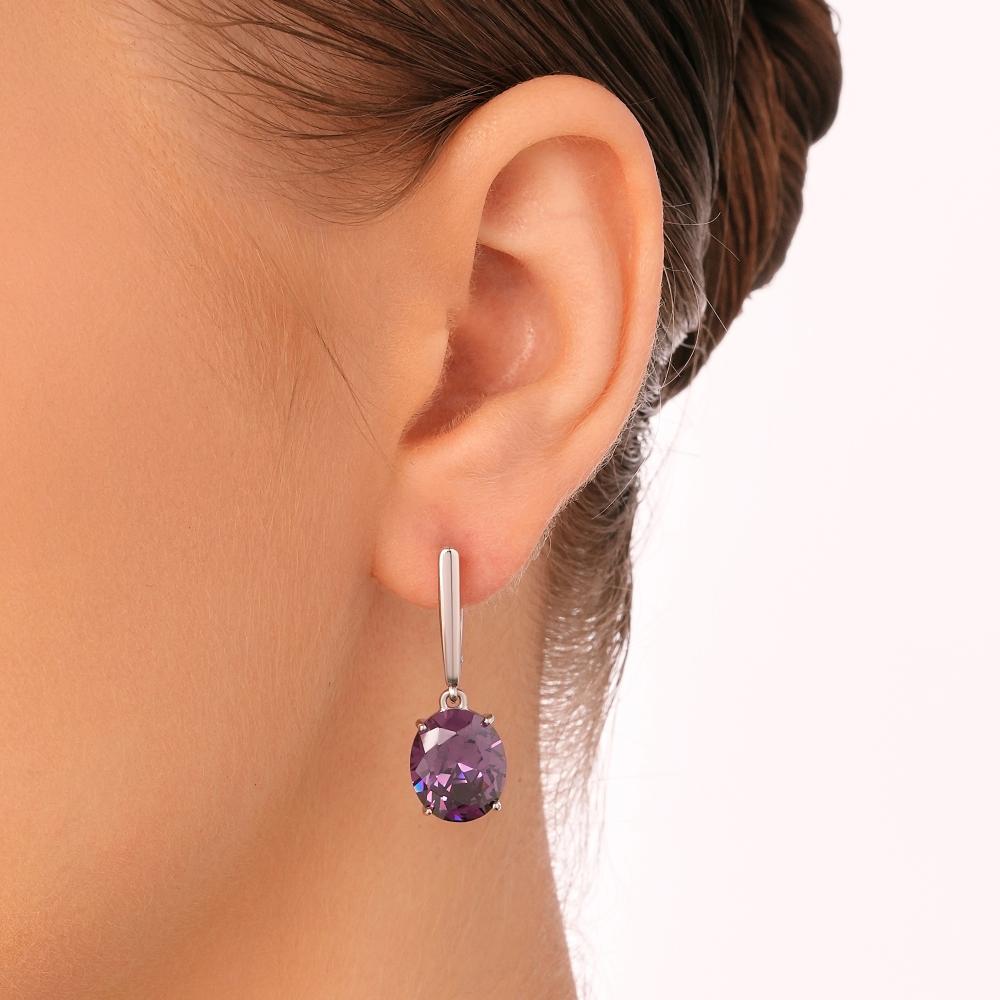 Серебряные серьги подвесные Талант ТБ14-72-0006-14097фам
