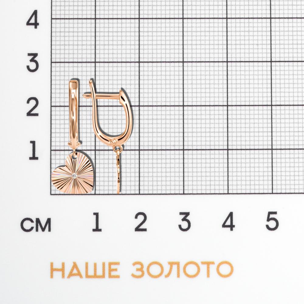 Золотые серьги подвесные Вероника из красного золота 585 пробы 3ВС1314-5050