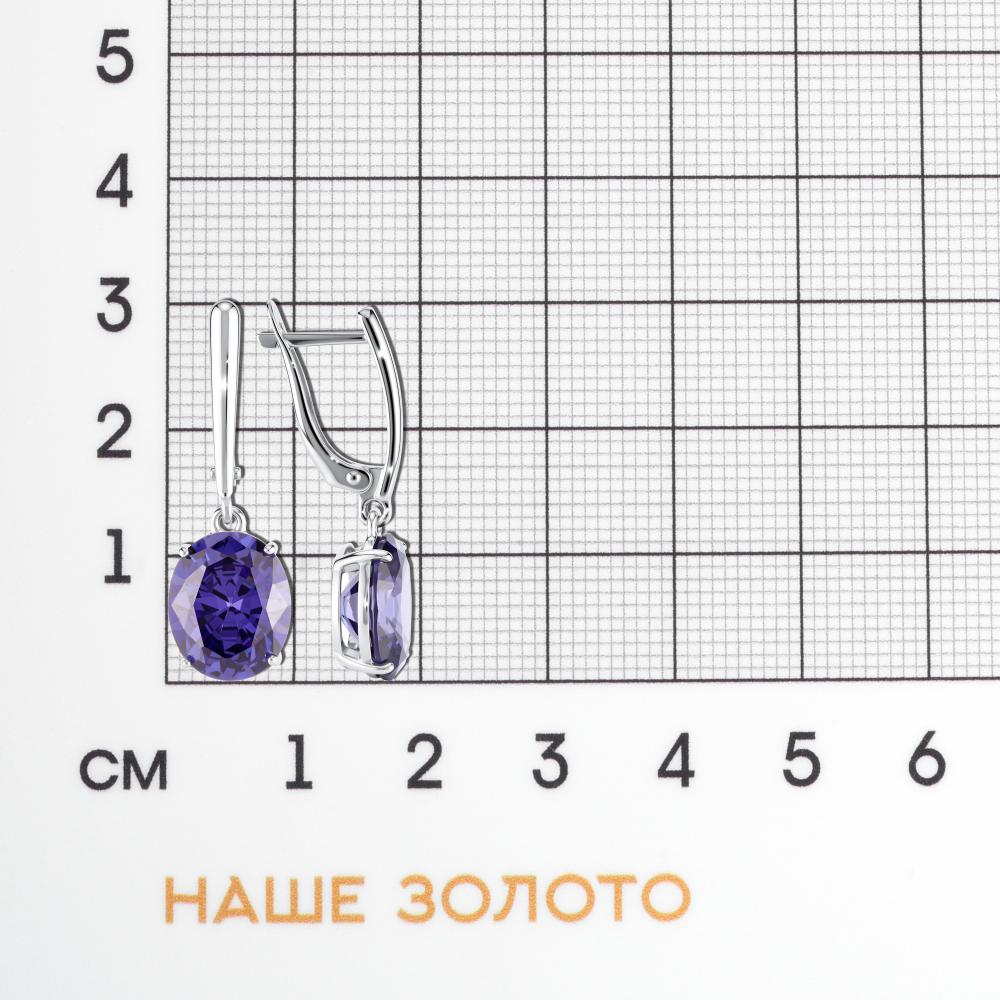 Серебряные серьги подвесные Талант ТБ14-72-000Д-14097фт
