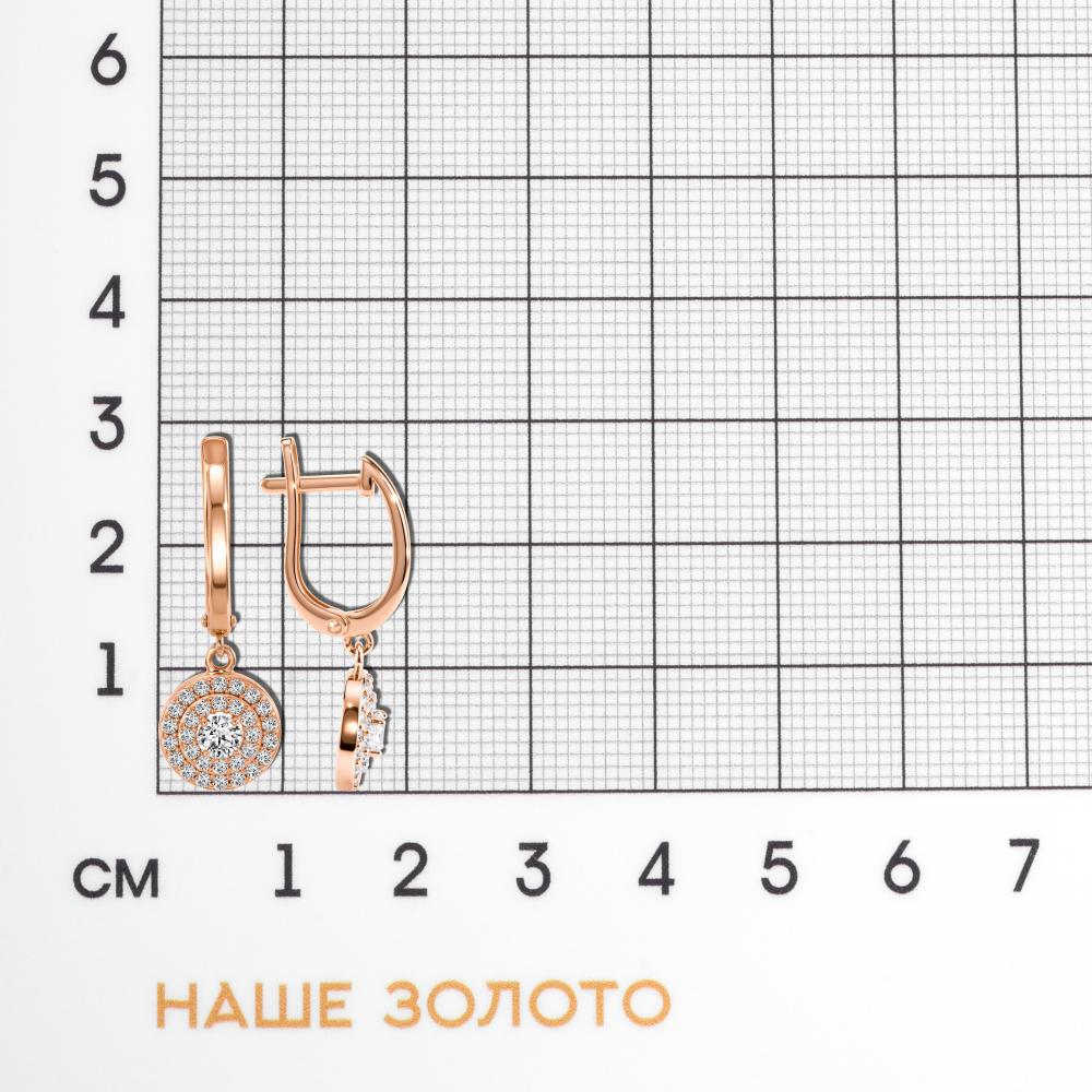 Золотые серьги подвесные Вероника из красного золота 585 пробы 3ВС130-3656