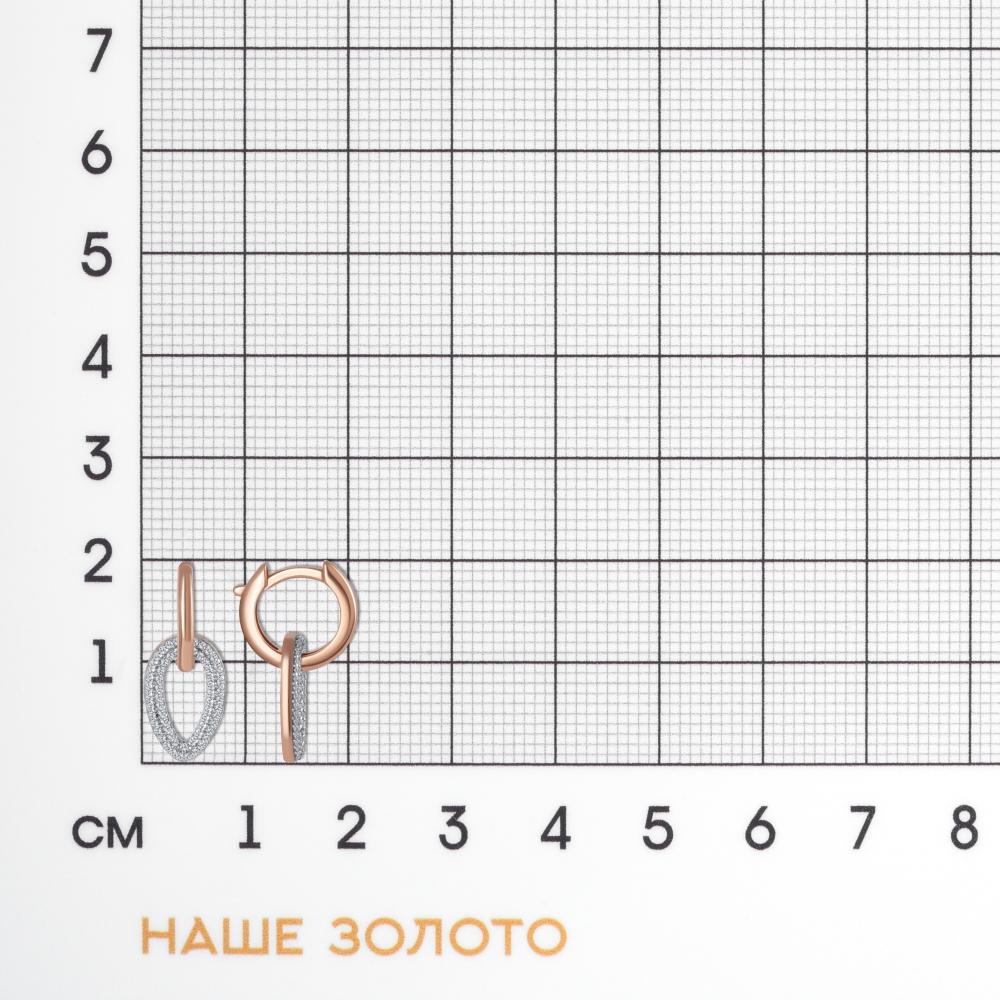 Золотые серьги подвесные Ювелир трейд из красного золота 585 пробы ЮЙ28-1622