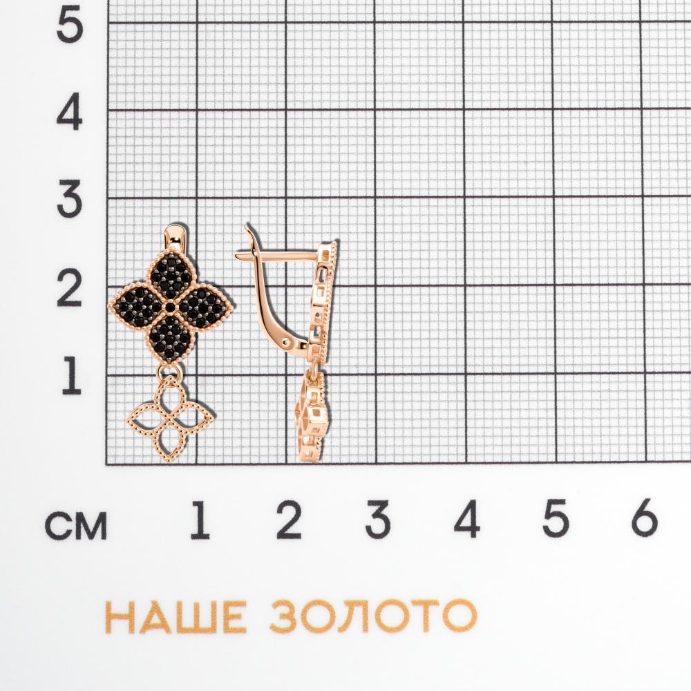 Золотые серьги подвесные Золотая подкова из красного золота 585 пробы ЯВ903-00221-10-00-21-01