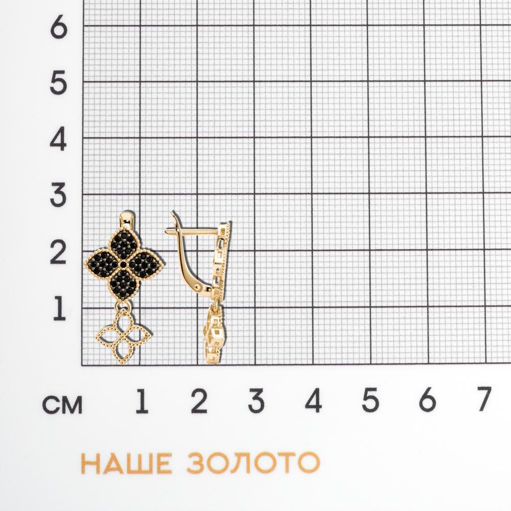 Золотые серьги подвесные Золотая подкова из красного золота 585 пробы ЯВ903-00221-30-00-21-01