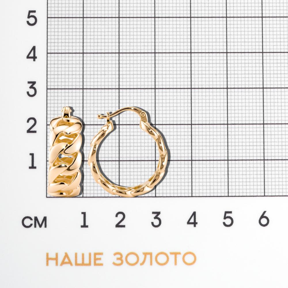 Золотые серьги Соул из красного золота 585 пробы С62180100П