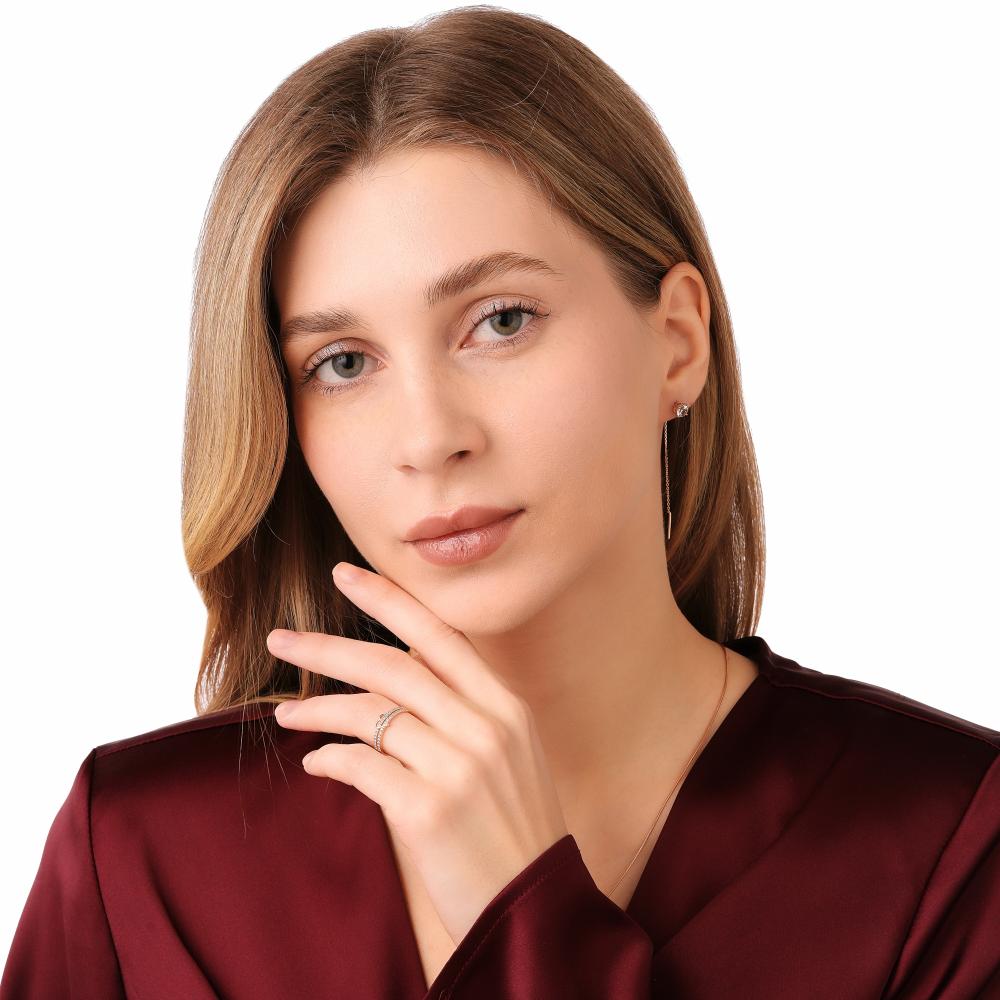Золотое кольцо Голден глоб из красного золота 585 пробы ГГКЛ-63/бцФ