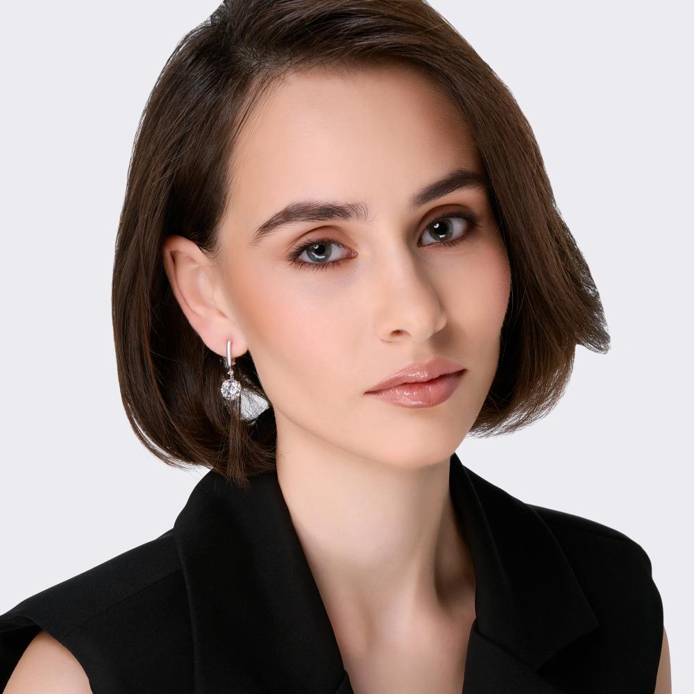 Серебряные серьги подвесные Sokolov ДИ94-121-01653-1
