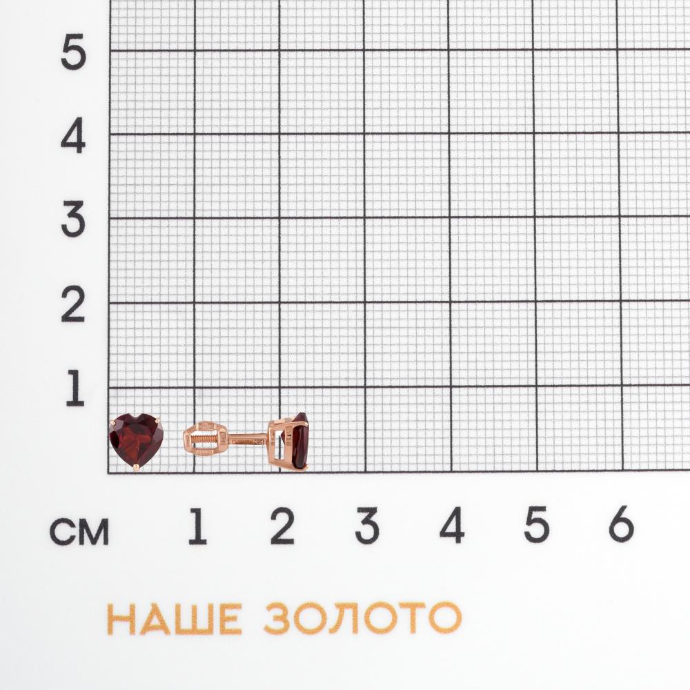 Золотые серьги гвоздики Талант из красного золота 585 пробы ТБ12-00-0200-25953