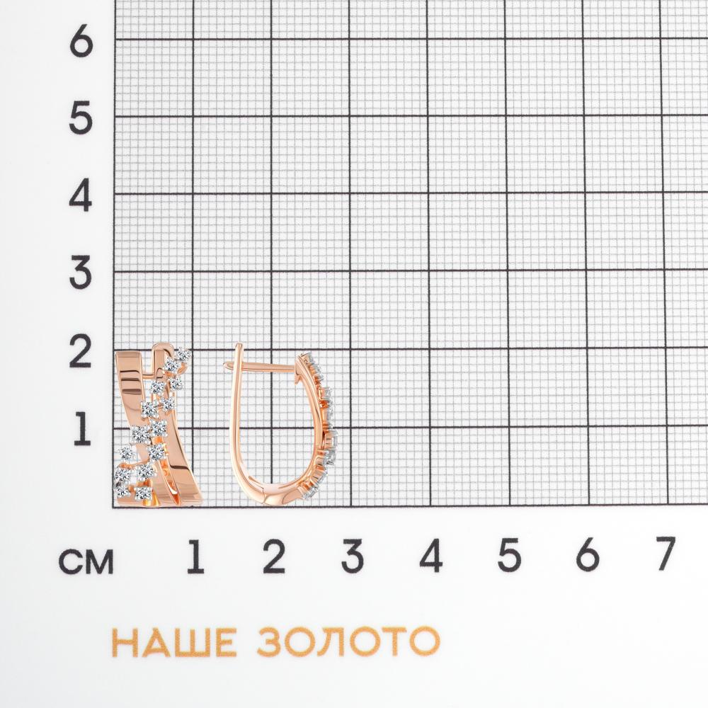 Золотые серьги Ивел из красного золота 585 пробы ИВЕ101-Е45538АР