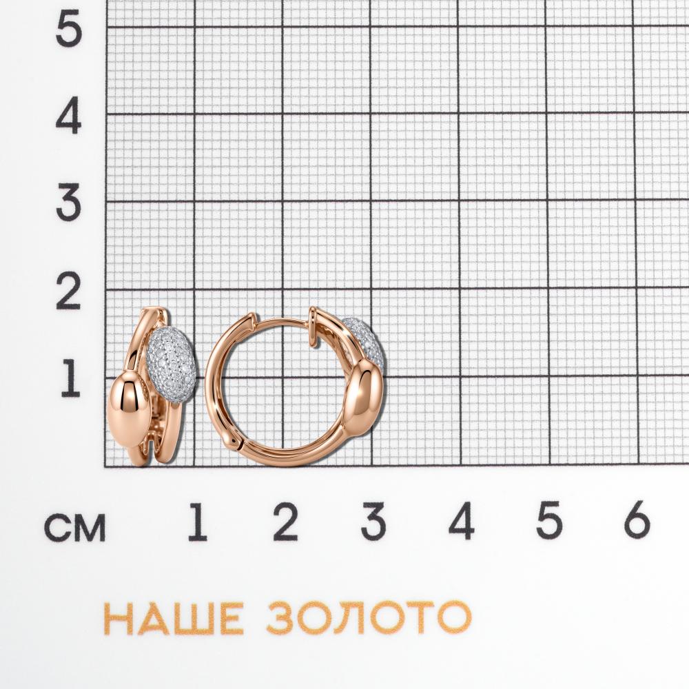 Золотые серьги Ивел из красного золота 585 пробы ИВЕ1206-ЖД-1682ЕР