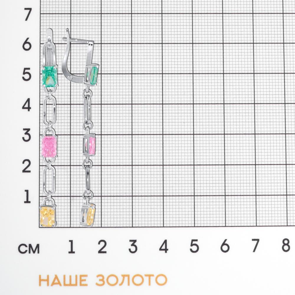 Серебряные серьги подвесные Фасет ФЯ02-0154-216-401-21