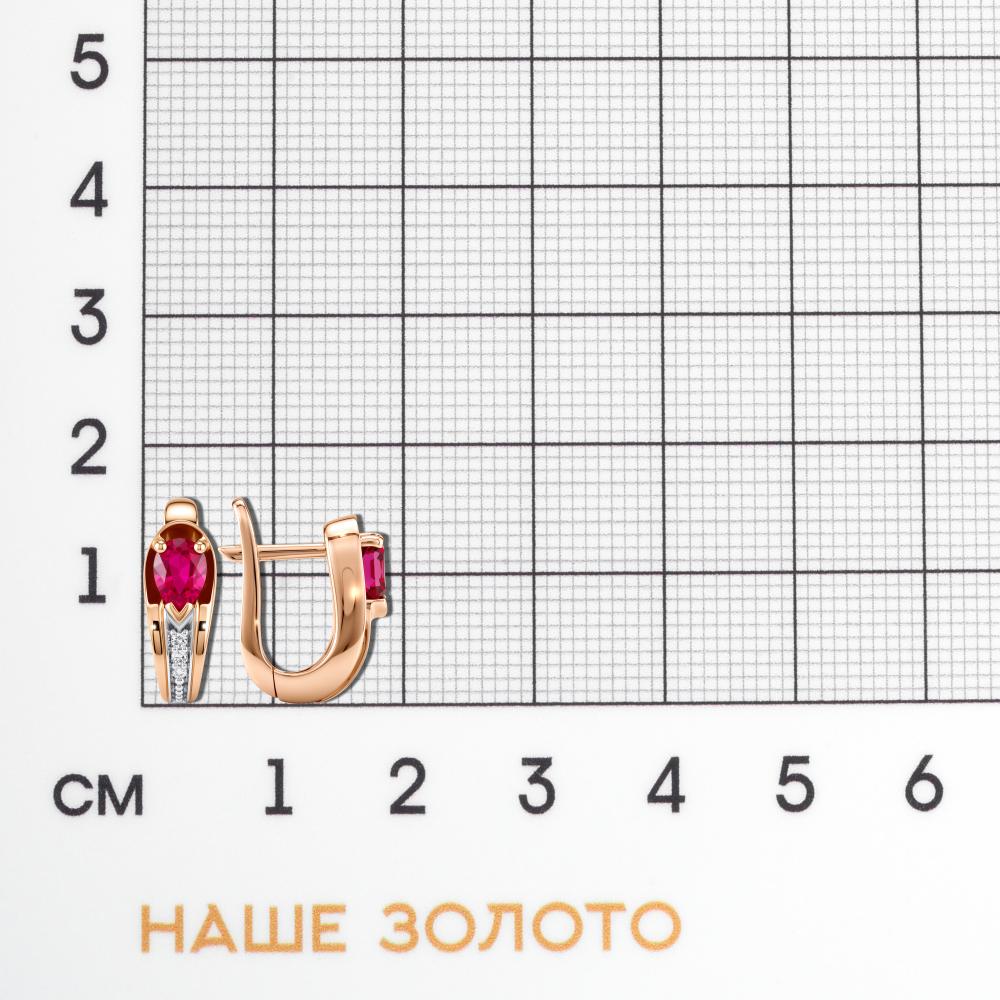 Золотые серьги  из красного золота 585 пробы Т02638089М