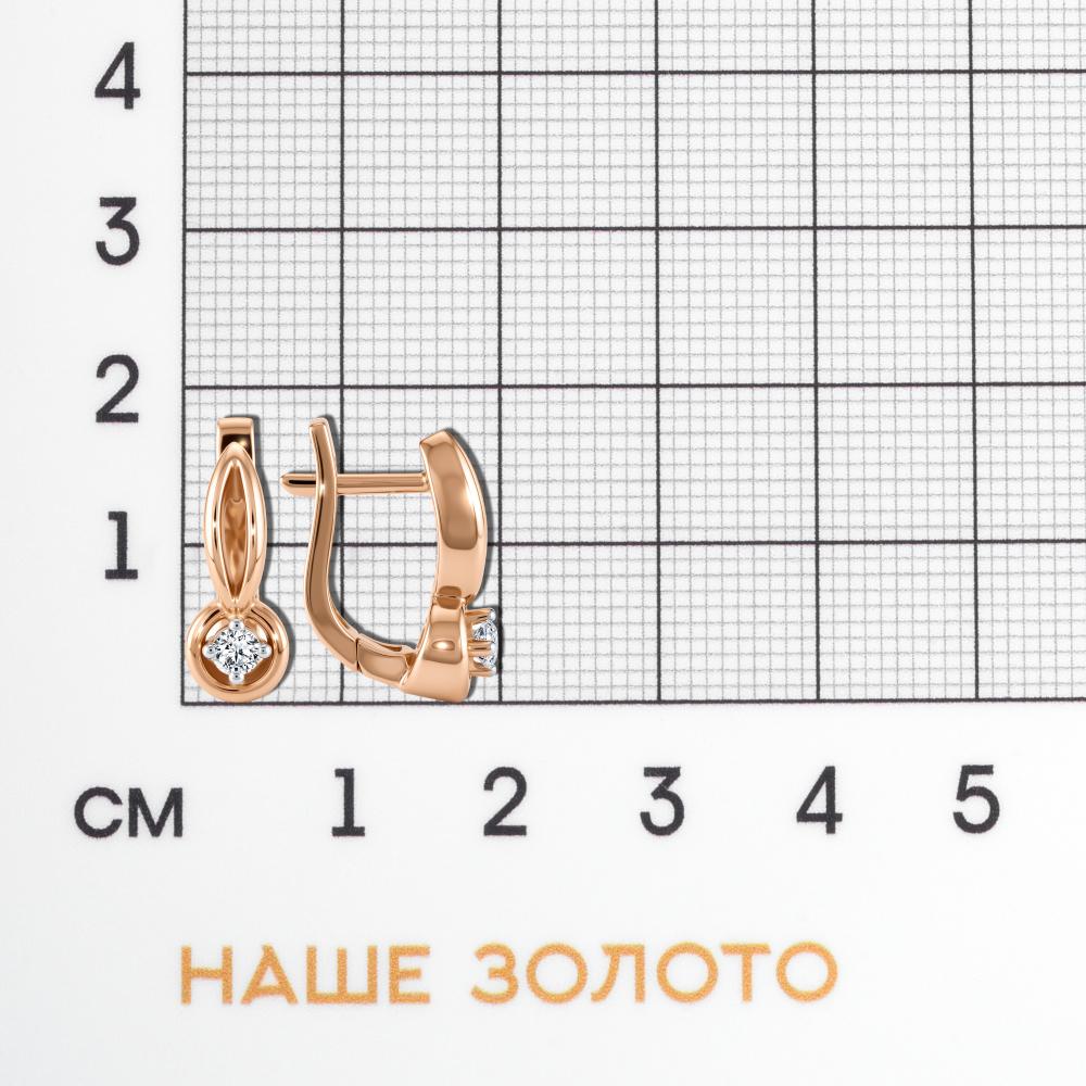 Золотые серьги Три о профит из красного золота 585 пробы Т02439319