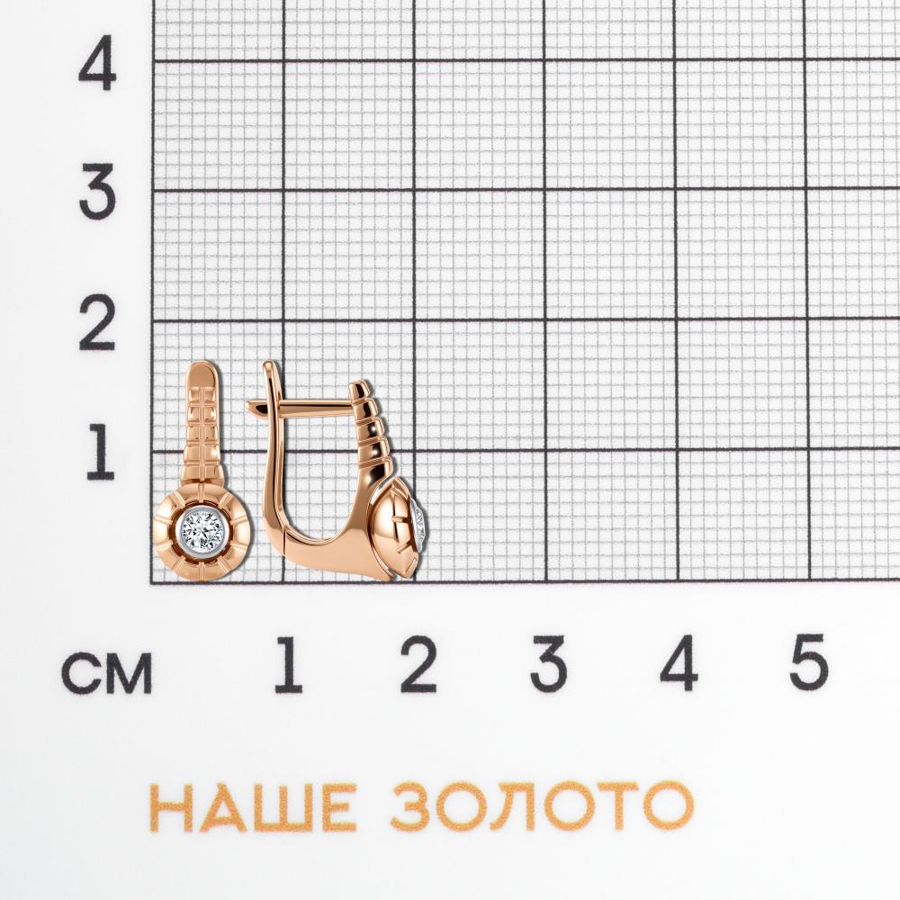 Золотые серьги Три о профит из красного золота 585 пробы Т02449020