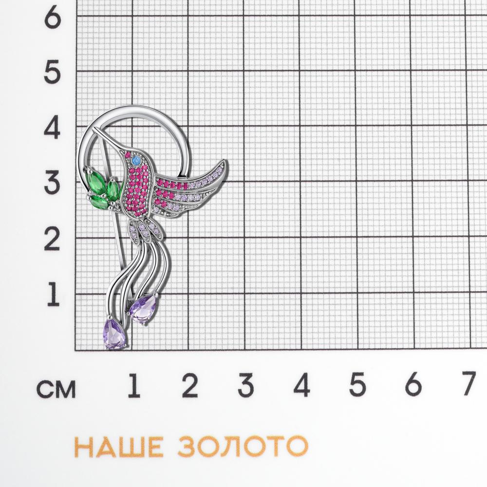 Серебряная брошь Талант ТБ60-75-000M-17947