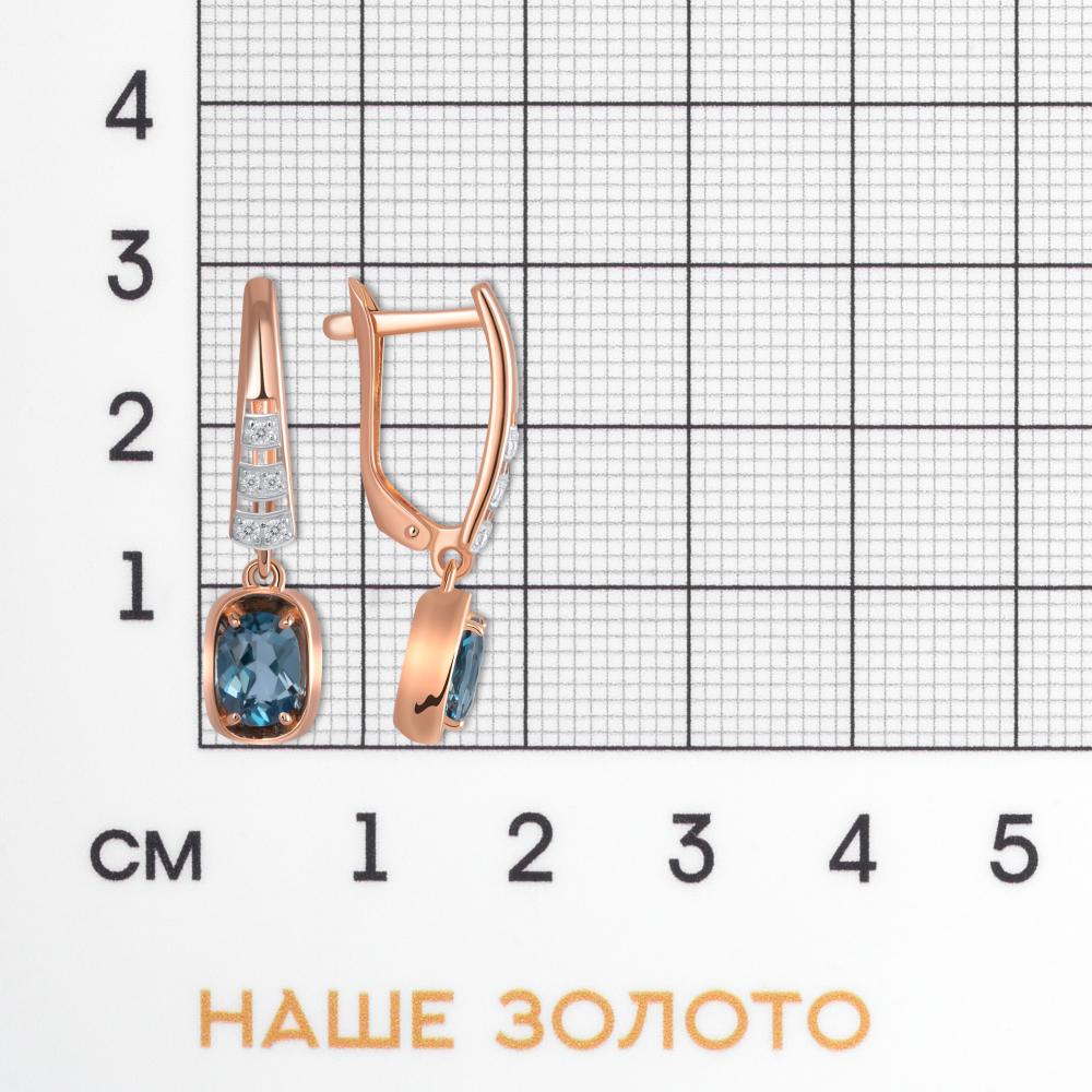 Золотые серьги подвесные Efremof из красного золота 585 пробы ЮПС13419404тл
