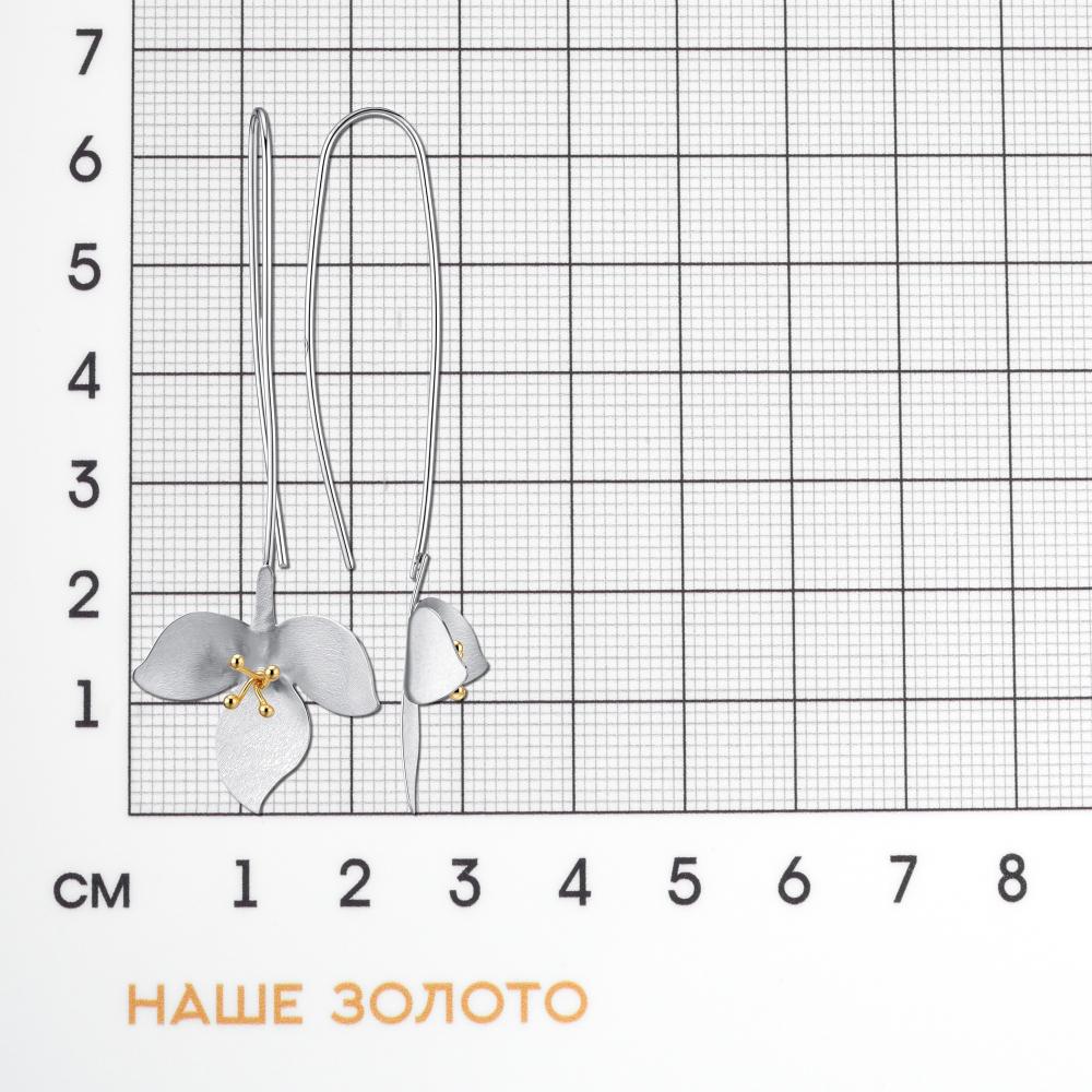 Серебряные серьги протяжки Karen silver design УТЕС1082МРДУ1