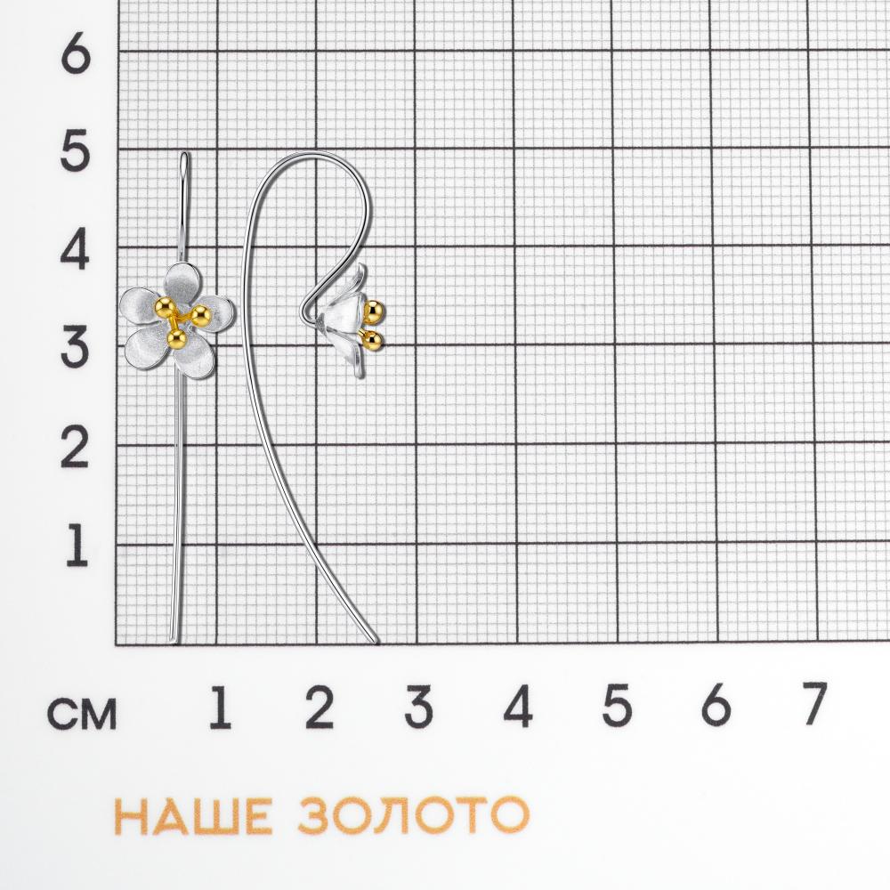 Серебряные серьги протяжки Karen silver design УТЕС1216МРДУ1