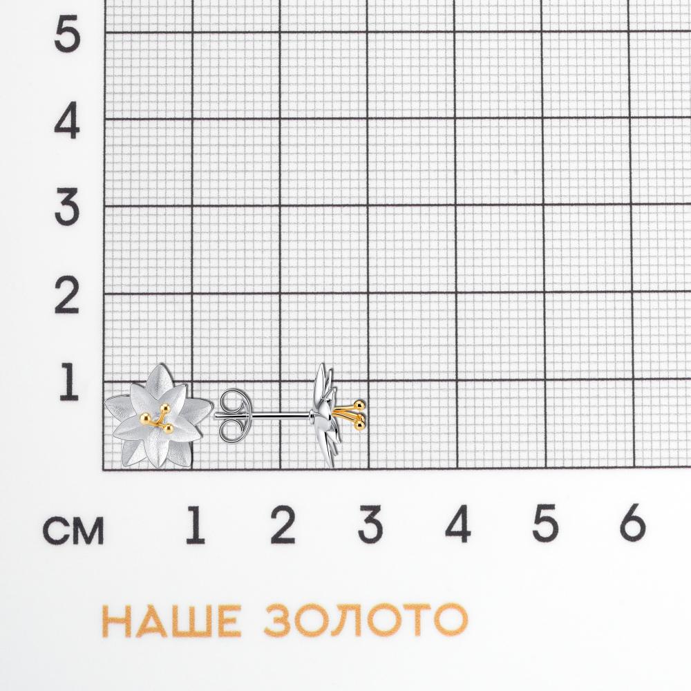 Серебряные серьги гвоздики Karen silver design УТЕС3079МРДУ1