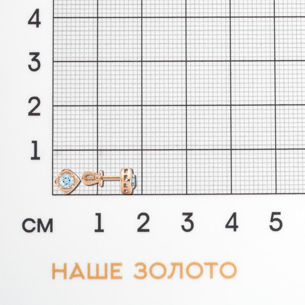 Золотые серьги гвоздики New gold из красного золота 585 пробы НЮ094489_07_01_000_0020тпсв