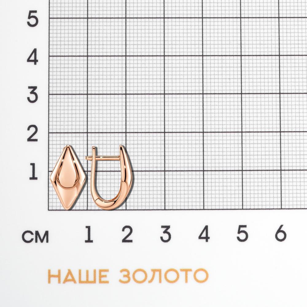 Золотые серьги Альтеза из красного золота 585 пробы А920341