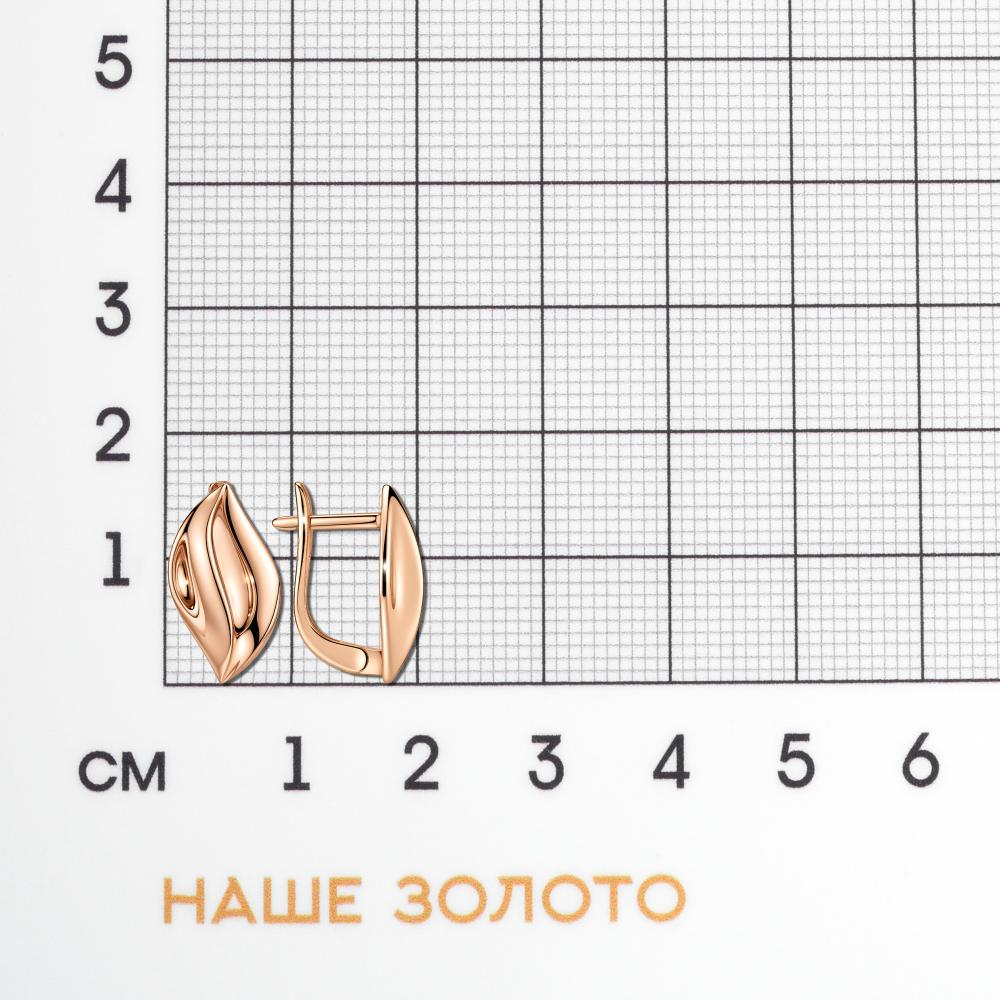 Золотые серьги Альтеза из красного золота 585 пробы А920343