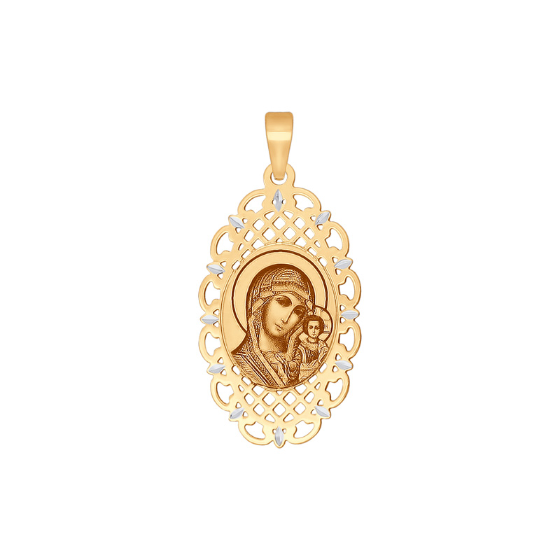 Золотая иконка Sokolov из красного золота 585 пробы ДИ102298, размеры от  до 1