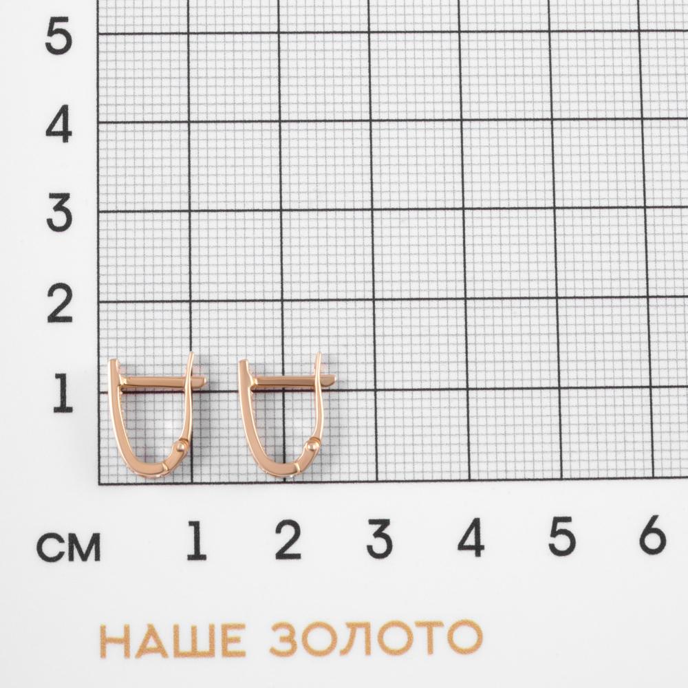 Золотые серьги Берег из красного золота 585 пробы  со вставками (фианит) 2БСЗ5К-01-0409-01