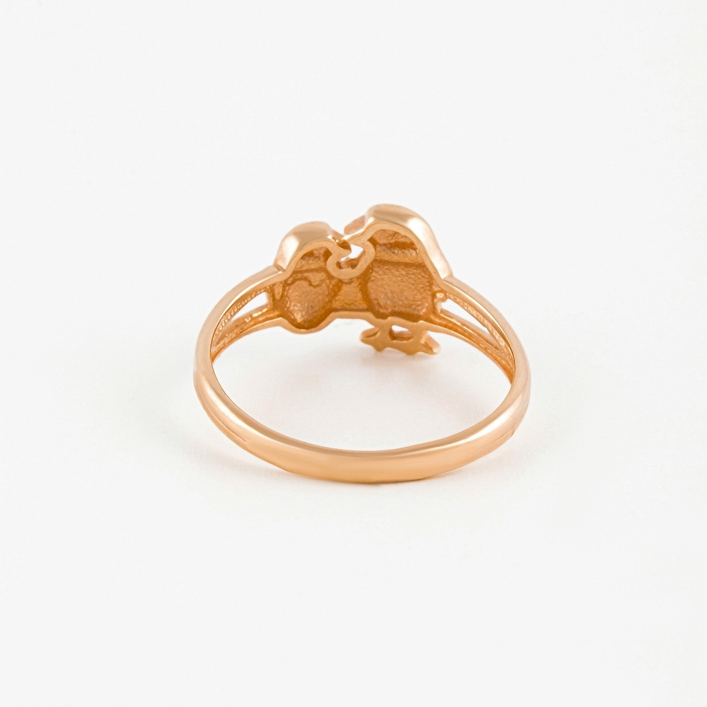 Золотое кольцо Амбер из красного золота 585 пробы АБ1001393Р, размеры от 14 до 15.5