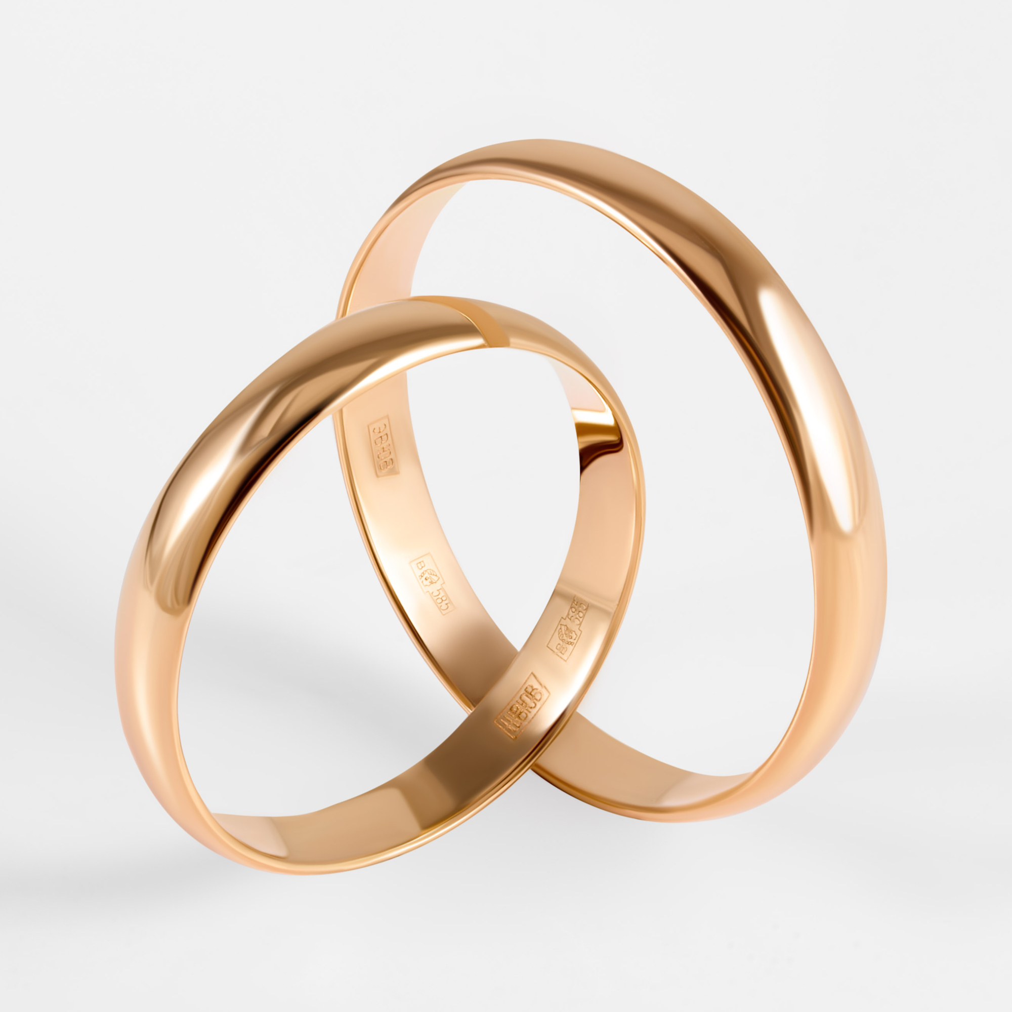 Золотое кольцо обручальное Sokolov из красного золота 585 пробы ДИ110031, размеры от 15 до 23.5