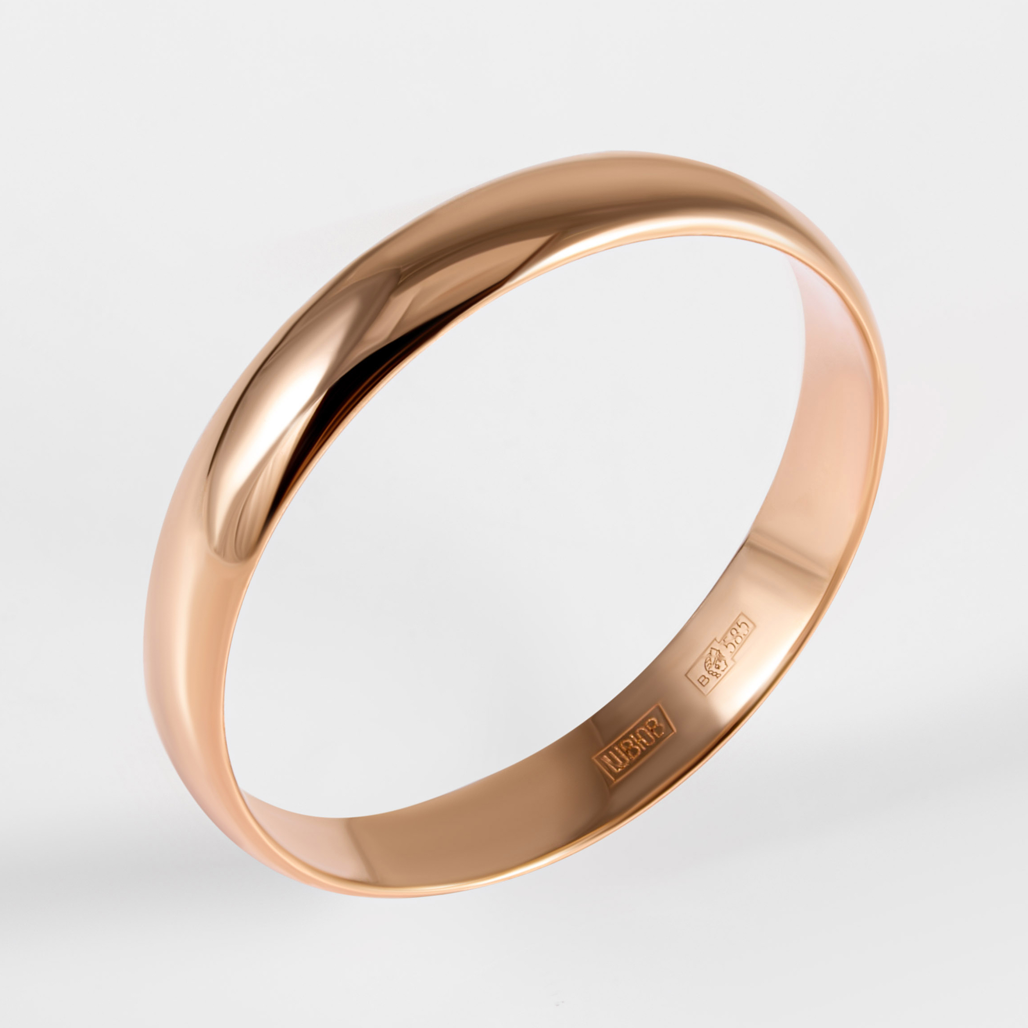 Золотое кольцо обручальное Sokolov из красного золота 585 пробы ДИ110031, размеры от 15 до 23.5