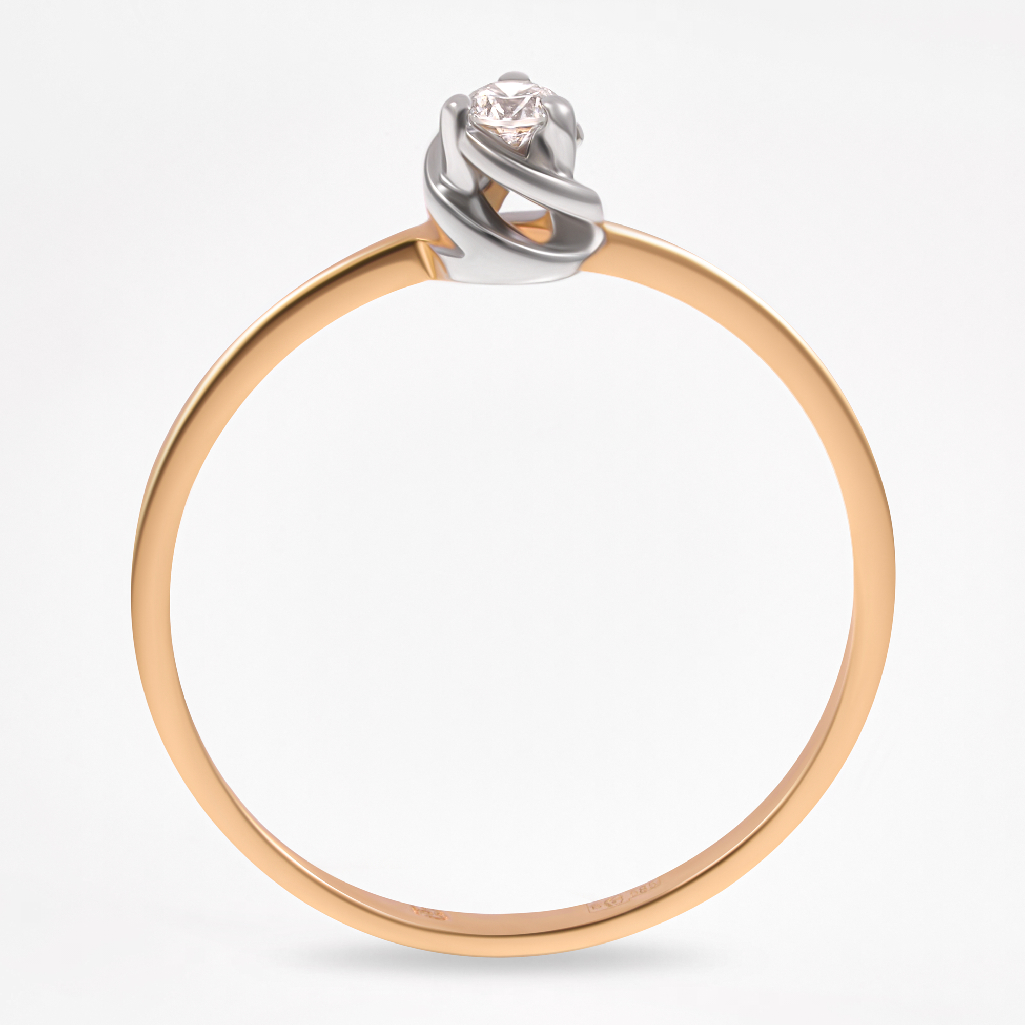 Золотое кольцо Ювелирные традиции из красного золота 585 пробы со вставками из драгоценных камней (бриллиант) ЮИК112-369, размеры от 15.5 до 18.5