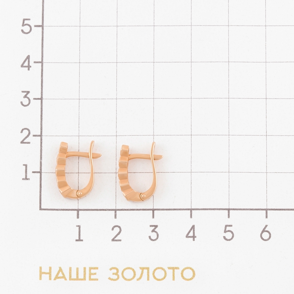 Золотые серьги Белый бриллиант из красного золота 585 пробы со вставками из драгоценных камней (бриллиант) ЮЗ2-11-0851-101